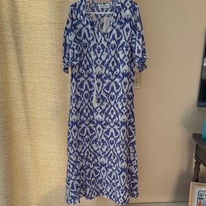 Blue Patterned Maxi Dress